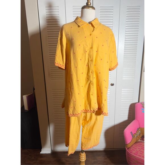 Denim & Co | Women’s | Short’s Outfit | L | Y2K Creamsicle Two Piece Set - Picture 1 of 6